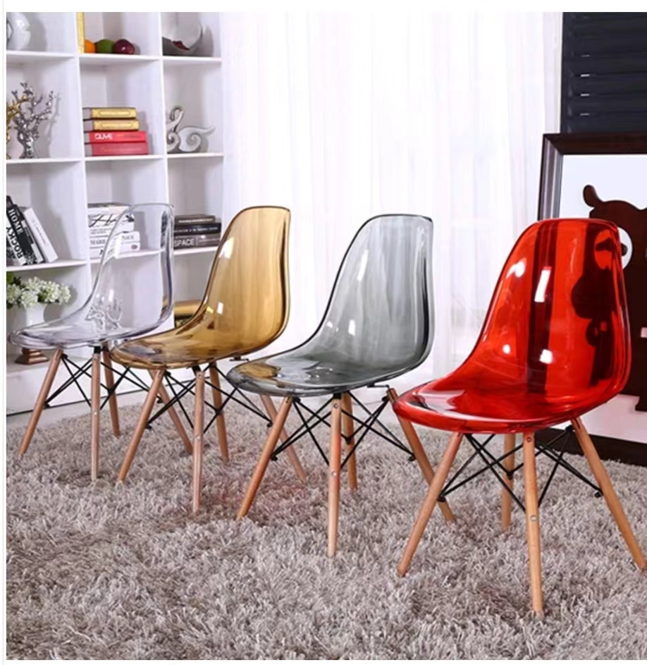 transparent pc seat wood leg
