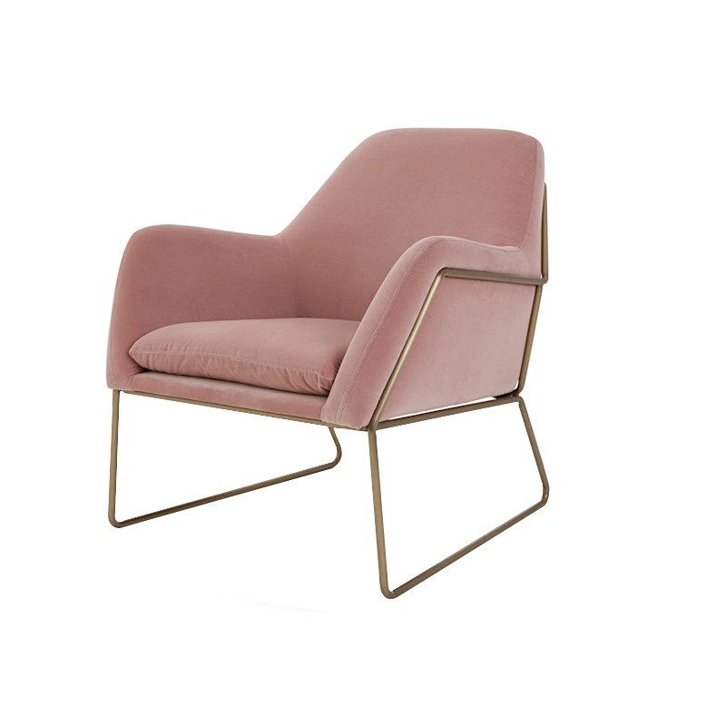 Modern light luxury bedroom living room small pink chair