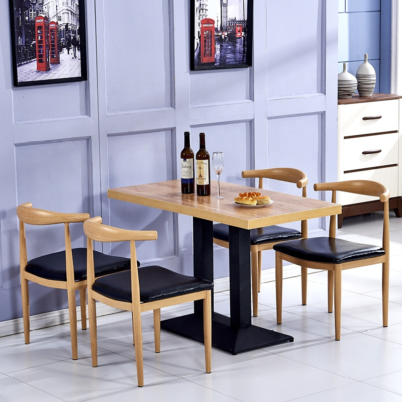 simple wood leg PU seat chair