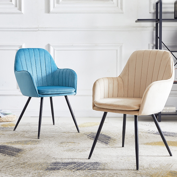 metal frame velvet cushion coffee chair